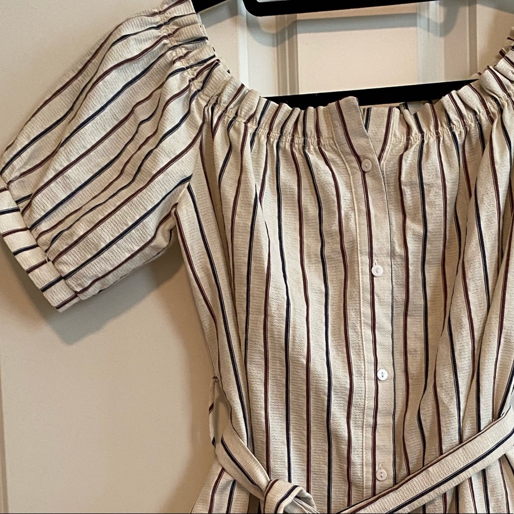 Honey Punch Striped Off the Shoulder Shirtdress - Picture 3 of 6